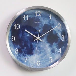 12-inch Wall Clock For Home Decoration Blue Moon