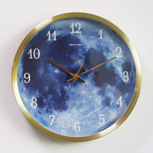 12-inch Wall Clock For Home Decoration Blue Moon