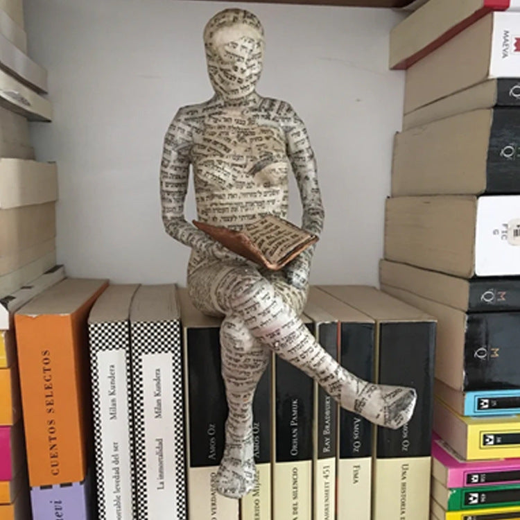 Reading Woman Thinker Resin Statue