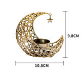 Light Luxury Crescent Moon and Star Metal Candle Holder