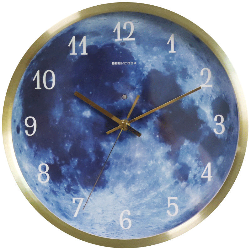 12-inch Wall Clock For Home Decoration Blue Moon