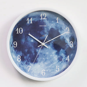 12-inch Wall Clock For Home Decoration Blue Moon