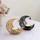 Light Luxury Crescent Moon and Star Metal Candle Holder