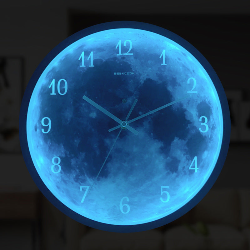 12-inch Wall Clock For Home Decoration Blue Moon