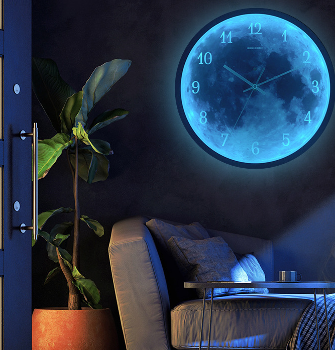 12-inch Wall Clock For Home Decoration Blue Moon