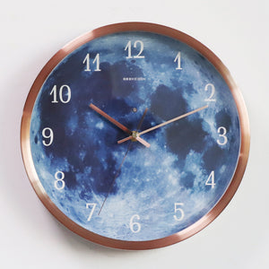 12-inch Wall Clock For Home Decoration Blue Moon